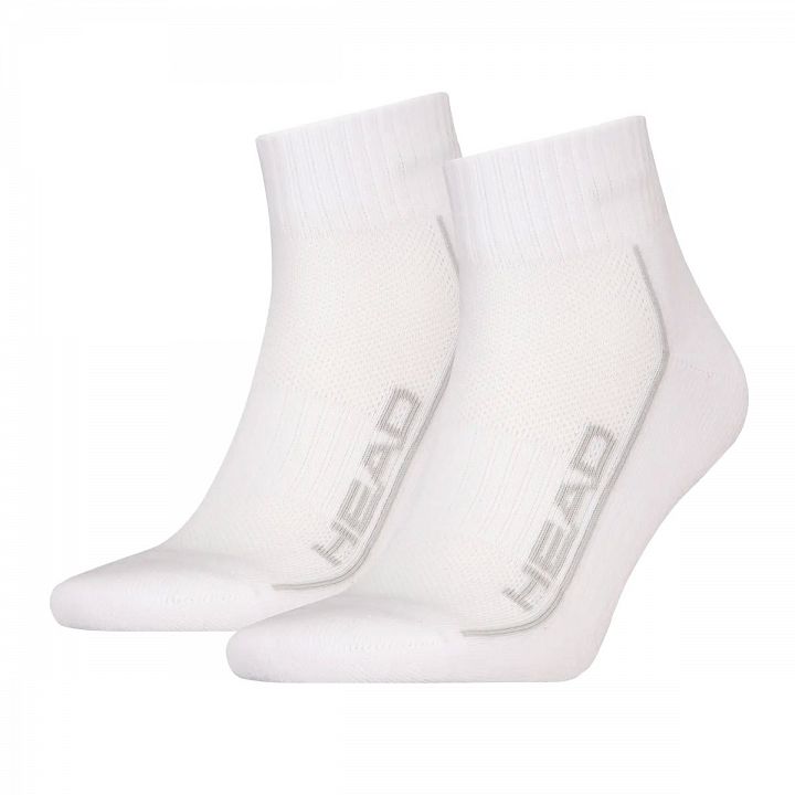 Head Tennis Performance Quarter Socks 2P White